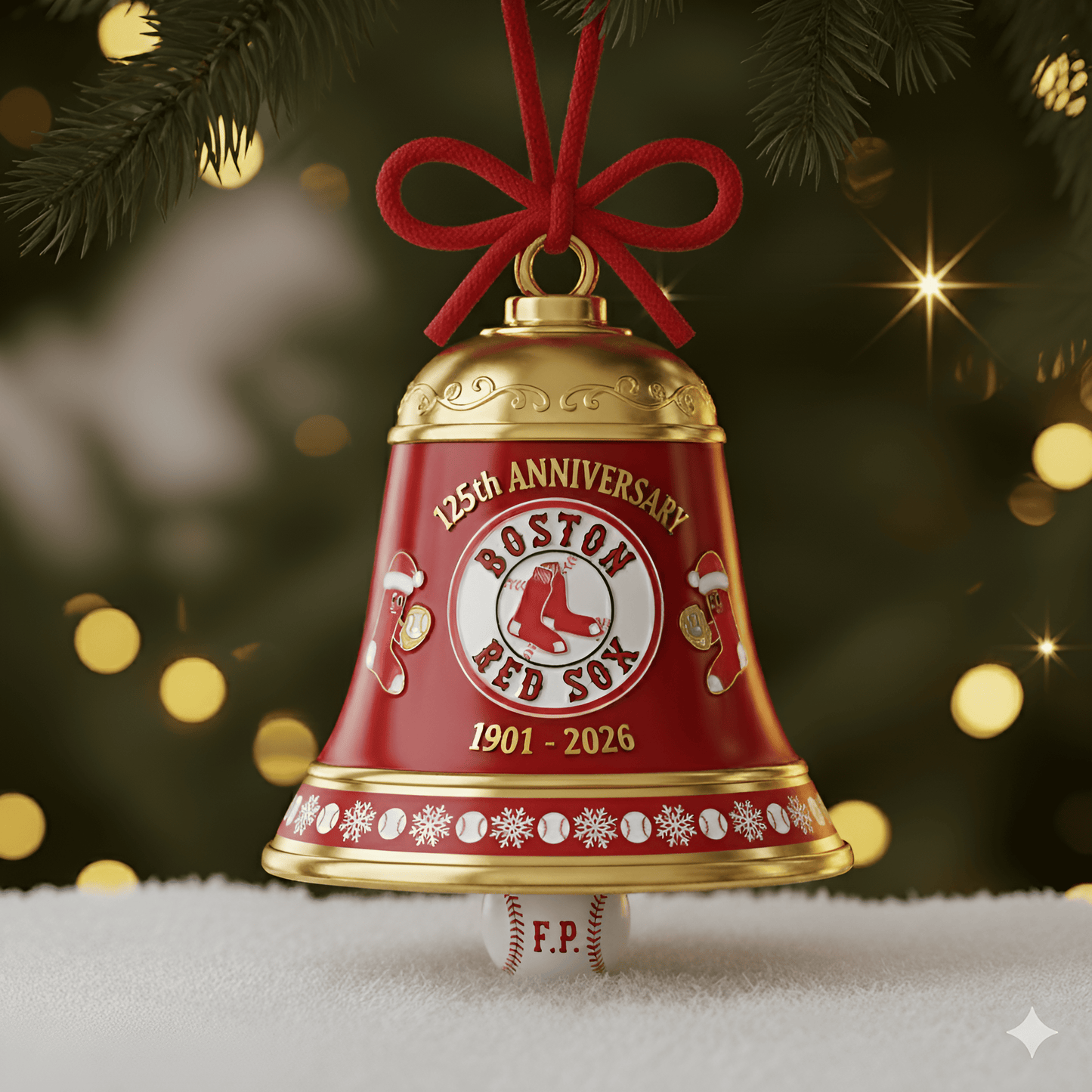  ⚾Boston Red Sox 125th Anniversary Christmas Bell