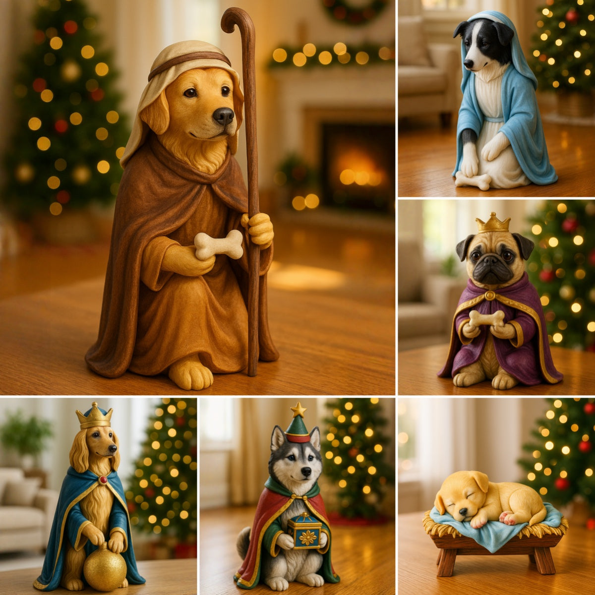 The PAW-fect Christmas Pageant Nativity Figurine Collection